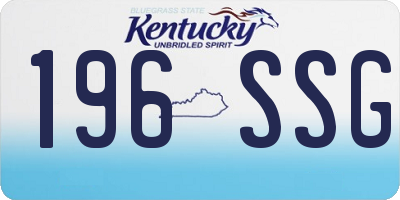 KY license plate 196SSG