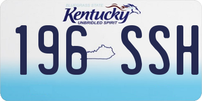 KY license plate 196SSH