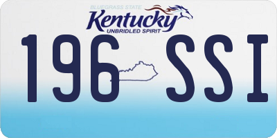 KY license plate 196SSI