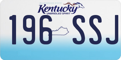 KY license plate 196SSJ