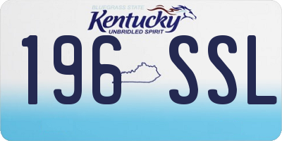 KY license plate 196SSL