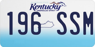 KY license plate 196SSM