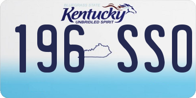 KY license plate 196SSO