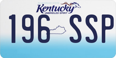 KY license plate 196SSP
