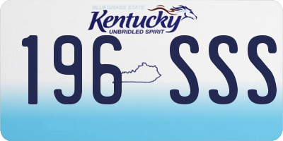 KY license plate 196SSS
