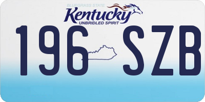 KY license plate 196SZB