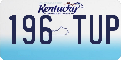 KY license plate 196TUP