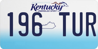 KY license plate 196TUR