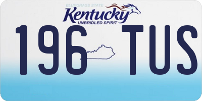 KY license plate 196TUS