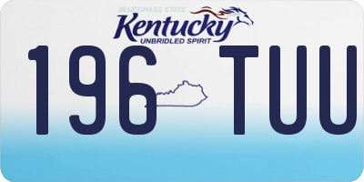 KY license plate 196TUU