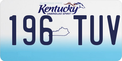 KY license plate 196TUV