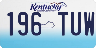 KY license plate 196TUW