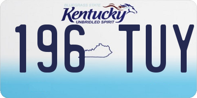 KY license plate 196TUY