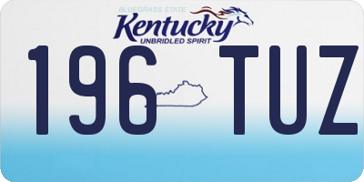 KY license plate 196TUZ