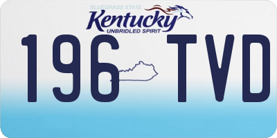 KY license plate 196TVD