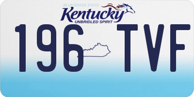 KY license plate 196TVF
