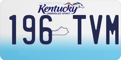 KY license plate 196TVM