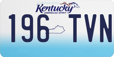 KY license plate 196TVN