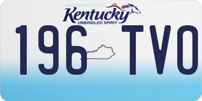 KY license plate 196TVO