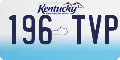 KY license plate 196TVP