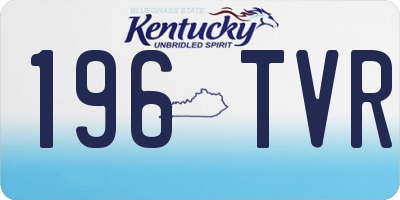KY license plate 196TVR
