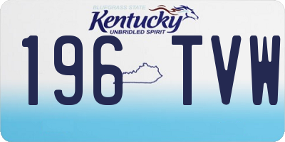 KY license plate 196TVW