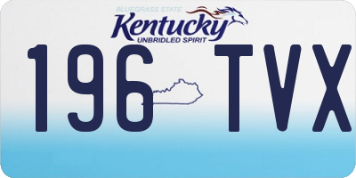 KY license plate 196TVX