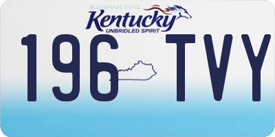 KY license plate 196TVY