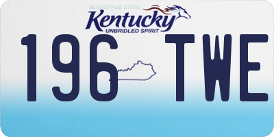 KY license plate 196TWE