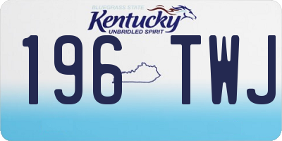 KY license plate 196TWJ