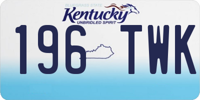 KY license plate 196TWK