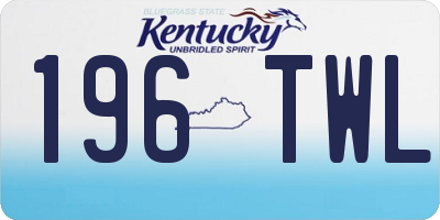 KY license plate 196TWL
