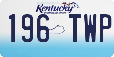 KY license plate 196TWP