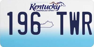KY license plate 196TWR