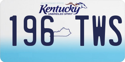 KY license plate 196TWS