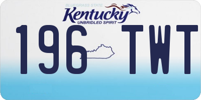 KY license plate 196TWT