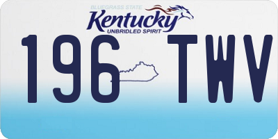 KY license plate 196TWV