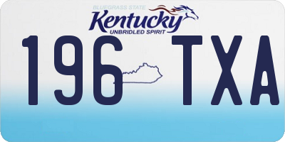 KY license plate 196TXA