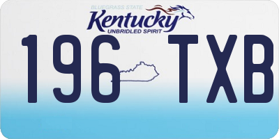 KY license plate 196TXB