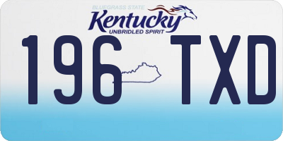 KY license plate 196TXD