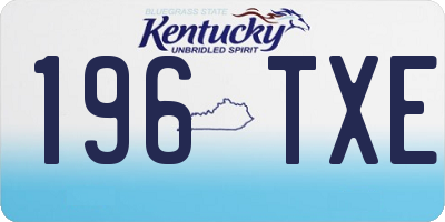 KY license plate 196TXE