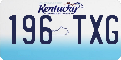 KY license plate 196TXG