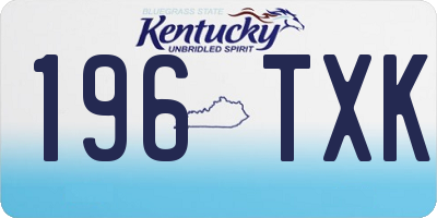 KY license plate 196TXK