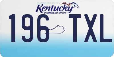 KY license plate 196TXL