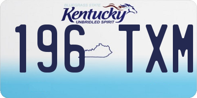 KY license plate 196TXM