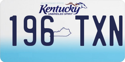 KY license plate 196TXN