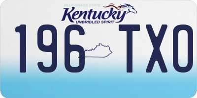 KY license plate 196TXO