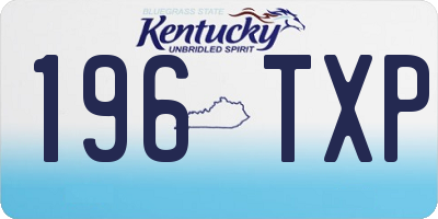 KY license plate 196TXP