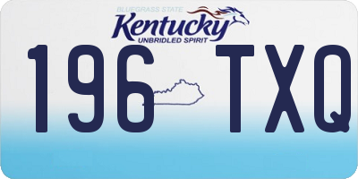 KY license plate 196TXQ