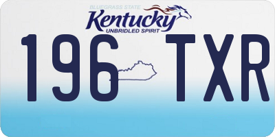 KY license plate 196TXR